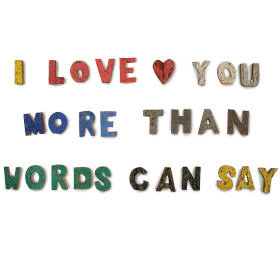 28x Colour Rustic Bark Letters - I love you more than words can say.. (28)
