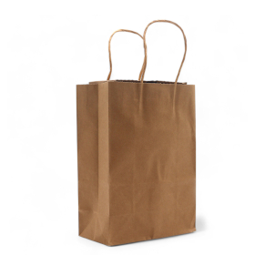 12x Cord Handle Paper Bag (16x22x8cm) - Natural (130g)