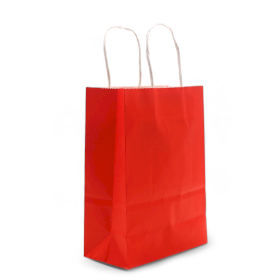 12x Cord Handle Paper Bag (16x22x8cm) - Red (130g)