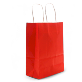 12x Lrg Cord Handle Paper Gift Bag (26x32x12cm) - Red (130g)