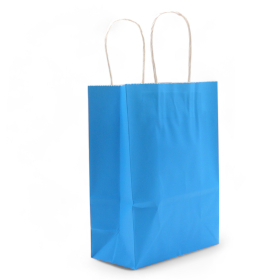 12x Lrg Cord Handle Paper Gift Bag (26x32x12cm) - Blue (130g)