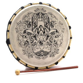 Hamsa Shamanic Drum with Stick - 30cm