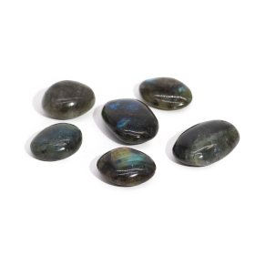 6x Madagascar Labradorite Palm Stones (approx 17-40g 35-50mm)