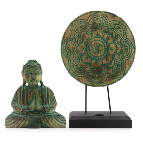 Buddha Feng Shui Set - Mandala - Green