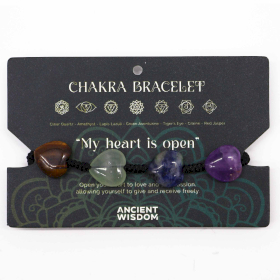 3x Chakra String Bracelets - Hearts