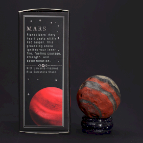 Red Jasper Planet on a Solar Goldstone Stand - 40mm  (30x15mm stand)