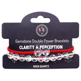 3x Gemstone Double Power Braclets- Rock Quartz