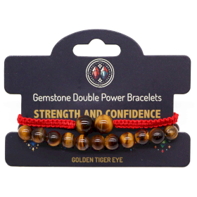 3x Gemstone Double Power Braclets- Tiger Eye