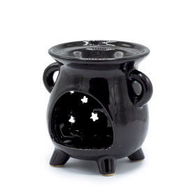 3x Cauldrons Oil Burner - Moon & Stars - Black