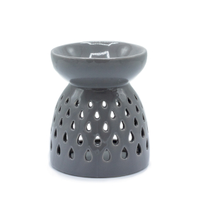 3x Classic Oil Burner - Teardrops Cutout - Grey