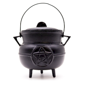 Huge Cast Iron Cauldron with Pentagon 21x15cm