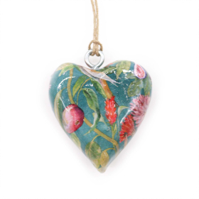 24x Lrg Decor Wood Hearts -  Blue Bird (24)