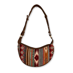 Jacquard Hobo Bag - Rich Browns (brown strap)