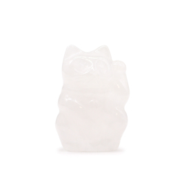 Gemstone Lucky Cat - Rose Quartz 50x35x25mm