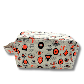 4x Med Multi Eyes Cotton Canvas Toiletry Bag