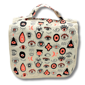 4x Large Multi Eyes Cotton Canvas Toiletry Bag