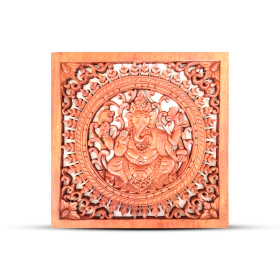 Square Decorative Wooden Buddha Panel 30x30cm