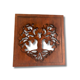 Square Decorative Wooden Tree of Life Panel 30x30cm