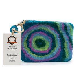 3x Natural Felt Zipper Pouch (asst) - Psychdelic