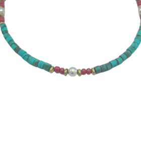 Nepalese Extra Fine Gem Bracelet - Turquoise & Stone