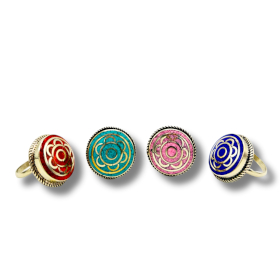 4x Nepalese Style Round Ring (4 colour) Selection