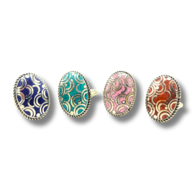 4x Nepalese Style Oval Ring (4 colour) Selection