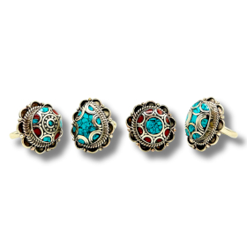 4x Nepalese Style Fancy Turquoise Ring (4 style) Selection