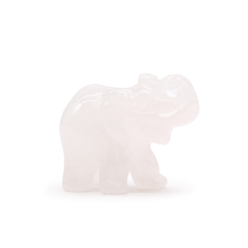 Gemstone Lucky Elephant - Rose Quartz 50x35x25mm