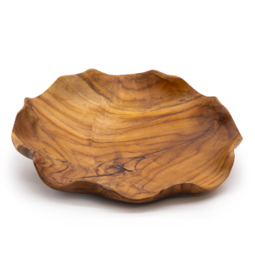 Smooth Round Teakwood Fruit Bowl - 28x5.5cm