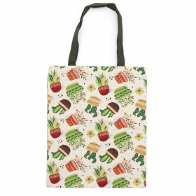 6x Classic Tote Zipper Bag (Cactus Motiff) 40x34cm