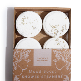 3x Zen Shower Steamers - Therapy Wellness Gift Set - Mood Boost (White)