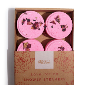 3x Zen Shower Steamers - Therapy Wellness Gift Set - Love Potion (Pinky Red)