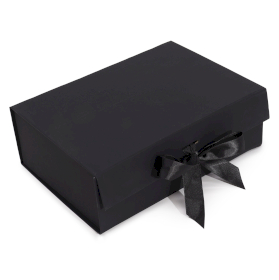 3x Flat Pack Gift Box - Large  (28.2x20.2x9.2cm) - Black