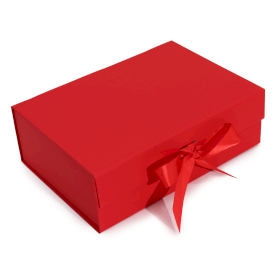 3x Flat Pack Gift Box - Large  (28.2x20.2x9.2cm) - Red