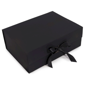 3x Flat Pack Gift Box - Extra Large  (33x25x12cm) - Black