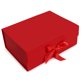 3x Flat Pack Gift Box - Extra Large  (33x25x12cm) - Red