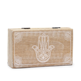 Med Rectangle Box 17x10x4.2cm - Hamsa Whitewash