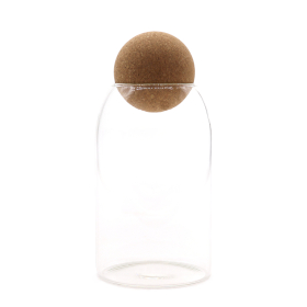 Cottage Cork-Ball Glass Jar - Clear - 15cm