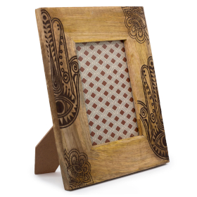 Lrg Mango Wood Picture Frame (for 13x18cm) 28x23x2cm - Hamsa - Black