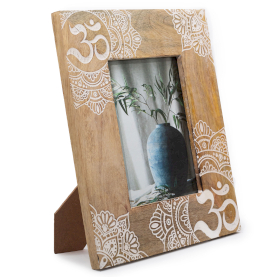 Lrg Mango Wood Picture Frame (for 13x18cm) 28x23x2cm - Mandala - White