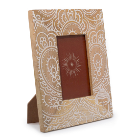 Med Mango Wood Picture Framel (for 10x15cm) 26x20x2cm - Buddha - White