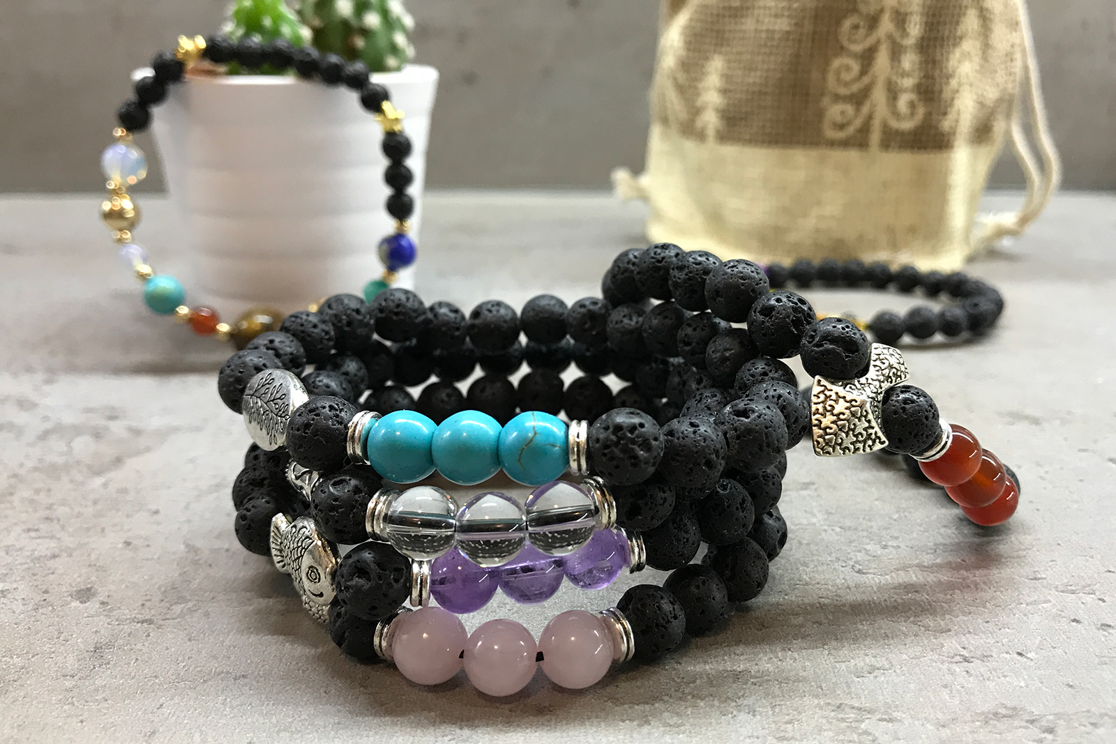 AW Artisan Lava Stone Bracelets