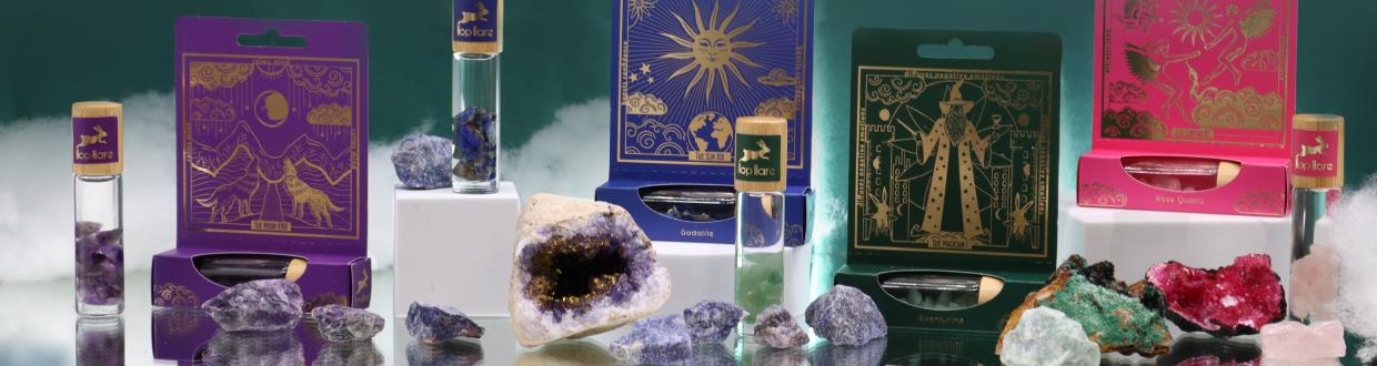 Roll on Hop Hare Essential Oils with Gemstones for Resale