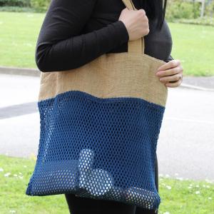 Jute and Cotton Mesh Bag for Resale