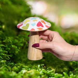 Wooden Enamelled Mushroom Decoration for Resale