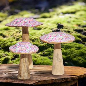 Wholesale Wooden Mushroom Decoration