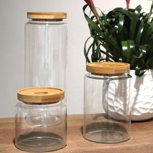 Bamboo Glass Jars for Tea Display