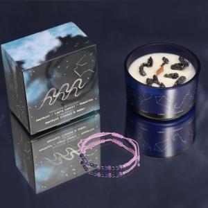 Wholesale Zodiac Crystal Candles with Gemstone Bracelet